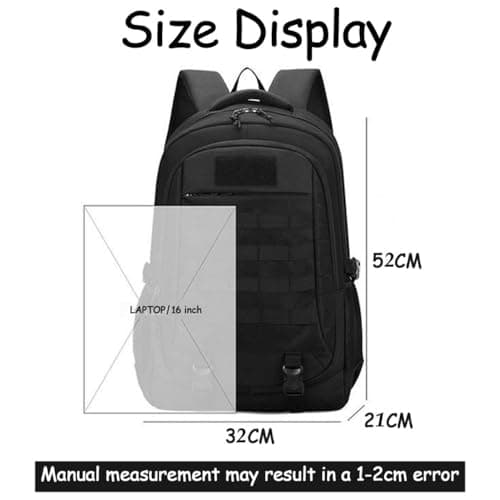 Lawaia 45L Tactical Military Backpack Hiking Rucksack Survival Army Bags Large Rucking Outdoor Sports Packs Molle Gym Backpacks for Men Fishing Camping Motorcycle Traveling Mountaining-Cp Camo — view 2