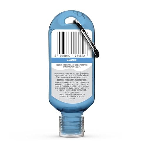Palm Safe Angelic 3 Pack 60ml Anti Bacterial Premium Hand Sanitiser Travel Size Refillable Clip Bottle Quick Drying Non Sticky Extra Moisturising Kills 99.9% of Viruses and Bacteria — view 2