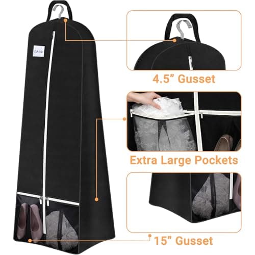 : GaoBangM Extra Long Dress Garment Bag, Wedding Dress Storage Bag — view 3