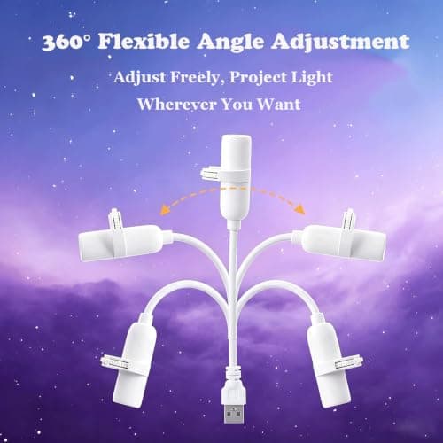 KQLHLHDYZ Galaxy Projector Night Light, 5D Holographic Night Light Projector with 15 Patterns Plug and Play USB Powered 360° Adjustable, Moon&Star Projector for Bedroom — view 5