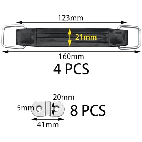 DDHOMIN 4 PCS Black Plastic Pull Handles for Luggage Trunk Suitcase — view 5