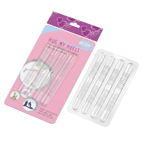 Anti Slip Slingback Heel Grips to Stop Straps Slipping, Clear Invisible Silicone Cushioning Tape for Ladies Sandals High Heels, Shoe Strap Protector Strips Against Rubbing, 4 Pack