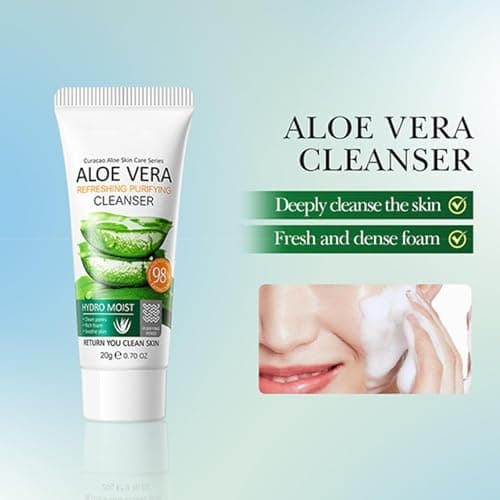 Aloe Vera Skin Care Set Aloe Vera Travel 3-Piece Set Facial Cleanser Aloe Vera Gel Face Toner Soothing Moisturising Facial Travel Size Skincare — view 6