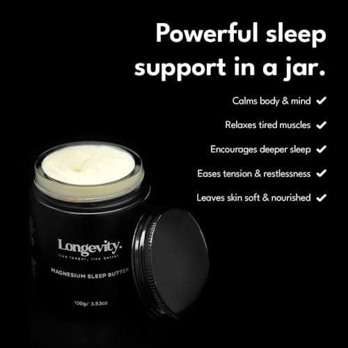 Longevity Sleep Kit Bundle – Silk Eye Mask, Sleep Mist (60ml), Magnesium Cream (100g), Mouth Tape (30) & Nasal Strips (30) – Night Routine Set for Relaxation & Improved Sleep — view 4