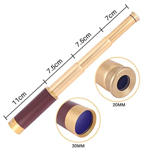 Agwuoetr Pocket telescope Brass 25x30 binoculars Monocular Telescope Hand telescope in gold — view 5