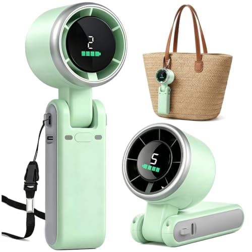 Fenxyo Portable Handheld Turbo Fan, 3-in-1 4000mAh Rechargeable Hand Fan
