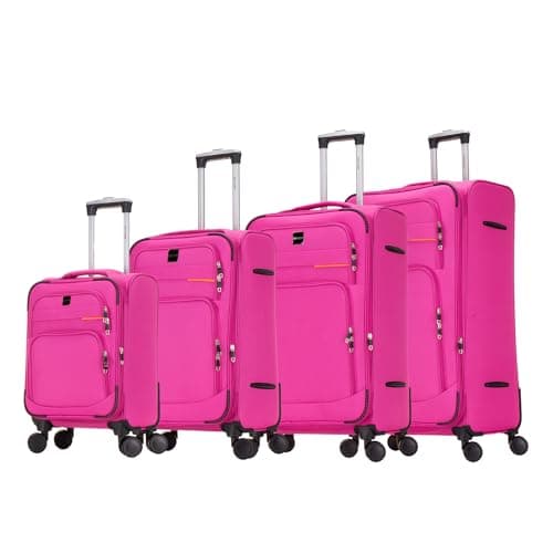 Skylark Large Suitcase 29" Super Lightweight Luggage 20% Expandable 4 Wheel Spinner Soft Shell Check in Luggage for 23kg (Pink, 112 litres) — view 2