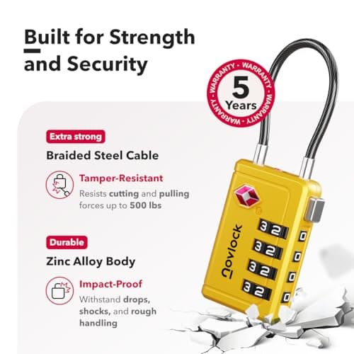 NovLock Suitcase Locks, TSA Approved Luggage Locks, 4-Digit Travel Padlocks — view 4