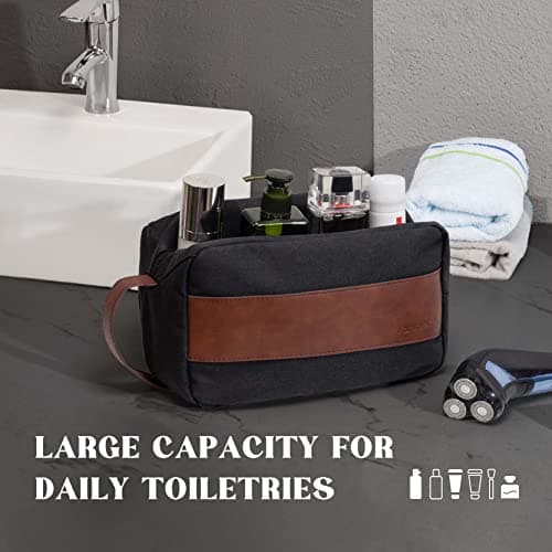 Vorspack Water Resistant Travel Toiletry Bag for Men Women - Black — view 4