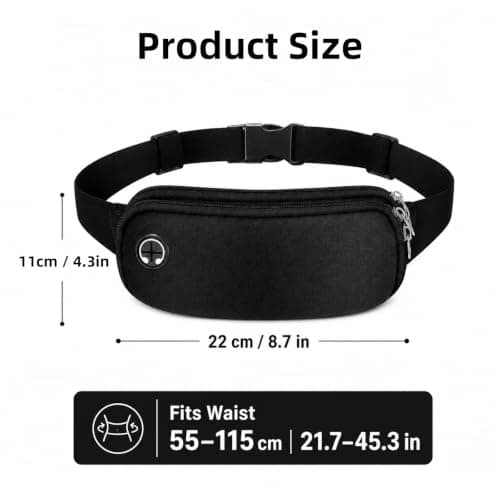 LUFFLOK Black Waterproof Bag Running Waist Pack Waterproof Bumbags — view 2