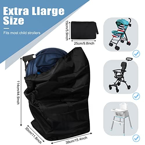 Lishang Travel Stroller Bag for Airplane Buggy Bag for Plane Waterproof Gate Check Pushchair Cover Storage Baby Travel Essentials for Baby Child Kids Infant Umbrella Strollers — view 2
