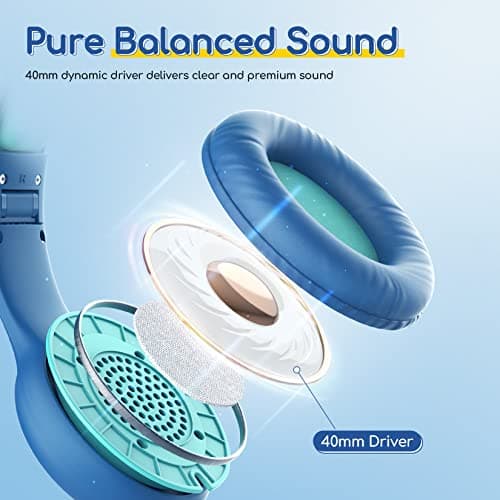 EarFun Kids Headphones Wired with Mic, 85/94dB Volume Limit — view 5