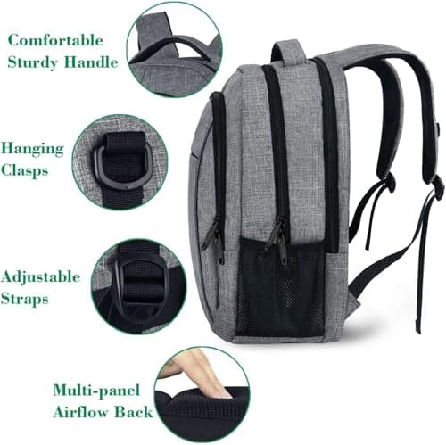 MATEIN Travel Laptop Backpack, Work Bag Lightweight Laptop Bag, Grey — view 5