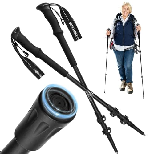 Trekking Poles for Seniors, 2 Pack Flip-Lock Adjustable Walking Sticks, 240g