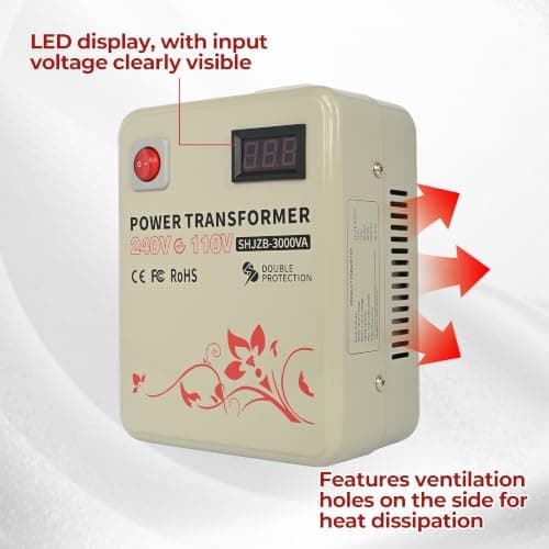 uyoyous 3000W Step Down Transformer Step Down Voltage Converter US to UK — view 5