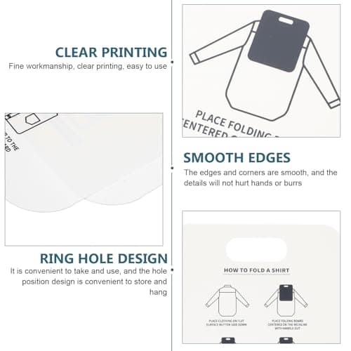 Alipis 2 Pack Shirt Folding Boards – Pp Plastic Clothes Folder for Laundry, Closet Organization & Travel Packing, Easy Fold Garment Organizer for Shirts, T- & Pants White 12 × 10 × 0. 04 in — view 3