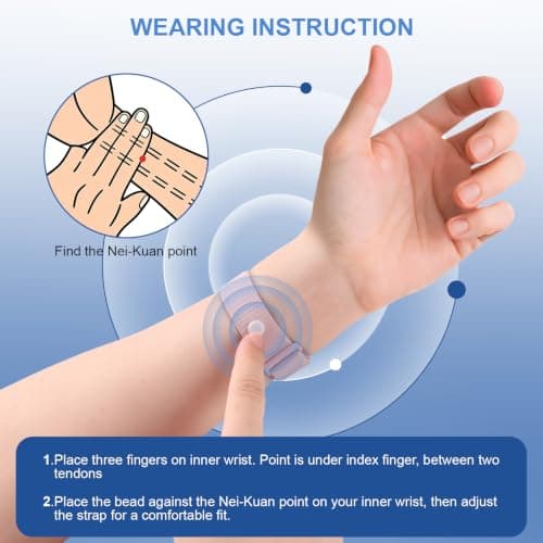 2 Pair Nylon Travel Sickness Bands for Motion & Morning Sickness Adult Kid — view 5