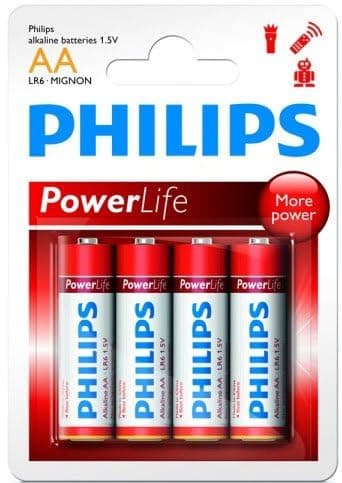 Philips Power Alkaline AA Battery Pack of 4 — view 3