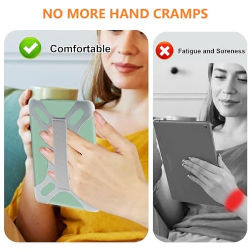 HoYiXi Universal Hand Strap for 6.8-7 lnch eReader,Compatible Kobo/PocketBook/Tolino/Sony/Paperwhite/Nook eReader，For 6.8" e-Reader with High Elasticity Secure Grip,Gray — view 6