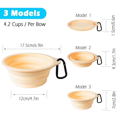 PetBonus 2-Pack Collapsible Dog Bowls, Portable Travel Dog Water Food Bowls — view 3