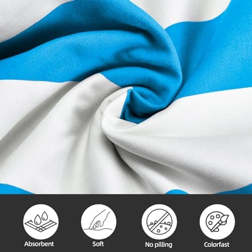 CNMTCCO Large Beach Towel for Adults with Bag - Quick Dry Microfibre - 100% Recycled Towel - Sand Free, Lightweight, Compact (160x90cm, 63x35in) (Light Blue) — view 5