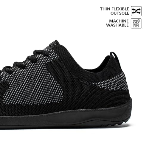 HOBIBEAR Women Barefoot Shoes Men Wide Toe Box Trail Running Mesh Trainers Breathable Comfortable Zero Drop Sole Minimalist for Outdoor Casual Daily Gym Travel Training Walking All Black 6.5 — view 4