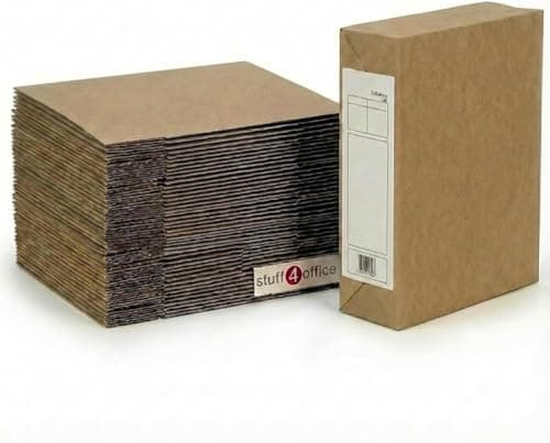 Pack of 50 Foolscap Manilla Document Storage Cases - Stuff 4 Office - Storage Bags - Durable Archive Bags for Files, Folders & Office Organisation