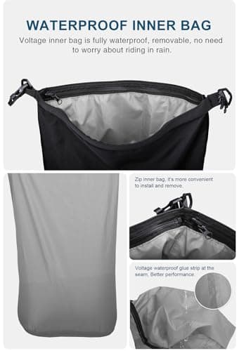 Rhinowalk Motor Saddle Bag Motorcycle Pannier Bag Waterproof Multifunctional Rear Rack Trunk Seat Bag (Black 20L) — view 5