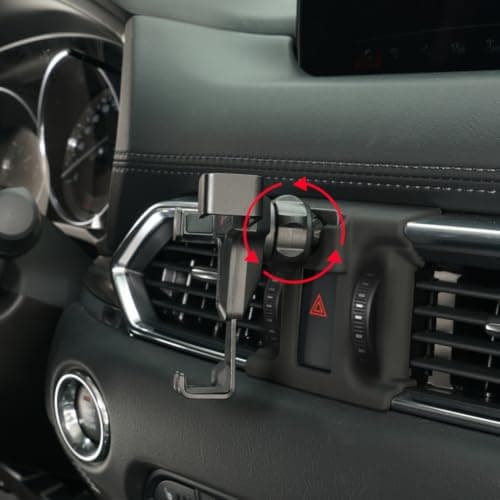 BEERTE Phone Holder fit for Mazda CX-5 2017-2024 Adjustable Air Vent Car Dashboard Cell Phone Mount Carbon Fiber Pattern Gravity Phone Mount fit for Any inches Smartphone — view 3