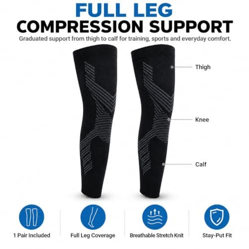 Cctetn Leg Compression Sleeves 1 Pair Knee Support Men Women for Running — view 2