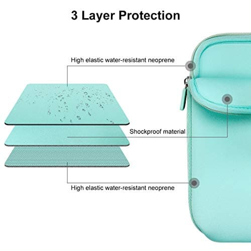 AULEEP Laptop Sleeves, 11-12 inch Neoprene Notebook Computer Pocket Tablet Carrying sleeve/Water-Resistant compatible laptop sleeve for Acer/Asus/Dell/Lenovo/HP, light green — view 3