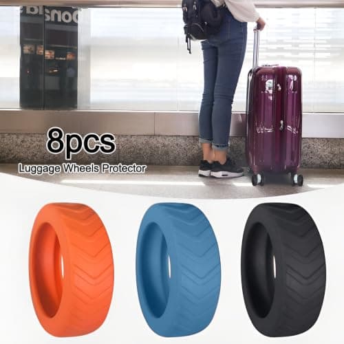 Black Silicone Luggage Wheel Protector Covers for Luggage Accessories — view 4