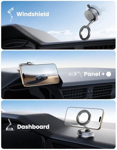 EOIWUY Vacuum Magnetic Car Phone Holder, Upgraded Nano Gel Suction Cup — view 2