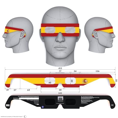 Solar Eclipse Glasses ISO 12312-2 & CE Certified – Safe Solar Viewing for Direct Sun & August 2026 Eclipse | Paper Cardboard Frame, Made in EU | For Kids & Adults | 10 Pack | ES — view 5