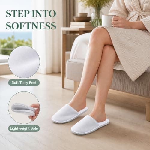 Ufyuayig Hotel Slippers Disposable Slippers, 5 Pairs Spa Slippers — view 5