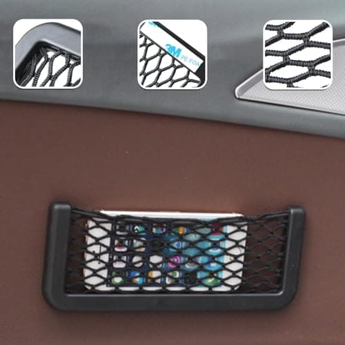 AMYXIYUAN 2Pcs Framed Stretch Mesh Net Pocket Car Storage Net Bags — view 4