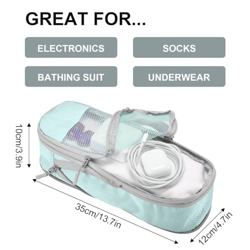 Compression Packing Cubes for Suitcases, Organizer Cubes for Travel Essentials, Luggage Suitcase Organizer Bags Set, Lightweight Packing Organizers as Travel Accessories (Set of 5, Lake Blue) — view 3