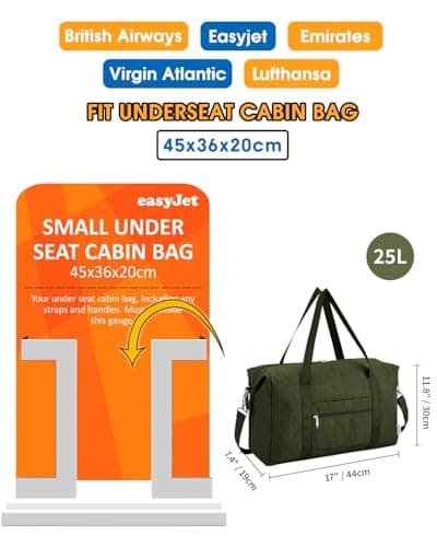 Narwey Easyjet Cabin Bag 45x36x20 New Easyjet Underseat Foldable Travel Bag — view 2