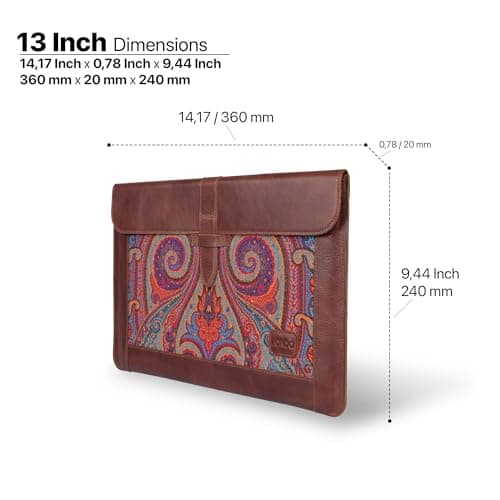 Londo Genuine Leather Sleeve Bag for MacBook Pro & Air 13.3 & 13 Inch, OTTO186 — view 5