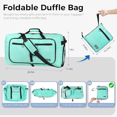Fmeida 65L Foldable Travel Duffle Bag Waterproof Holdall Luggage Bags — view 3