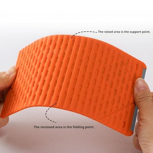 Flexible Silicone Phone Holder – Freely Bendable into Any Shape, Portable & Adjustable, Anti-Slip Flat Desktop Mount for Home Office Car Airplane Travel (Orange) — view 6