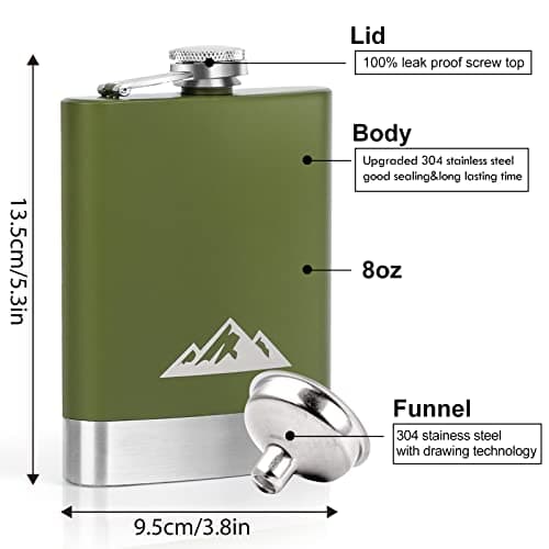 KWANITHINK Stainless Steel Hip Flask 8oz — view 2