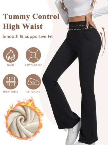 Thermal Leggings Women Fleece Lined Flared Leggings Women pants Winter — view 5