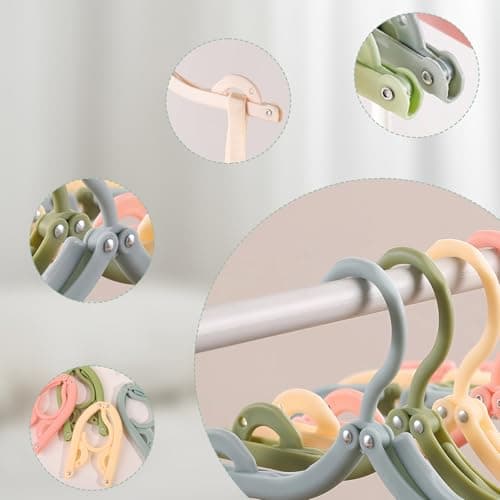 25 Pcs Travel Coat Hangers Adults, Portable Travel HangersPlastic Folding Coat Hangers for Travelling Home Camping Hotel Cruise Holiday Essentials Accessories Foldable Clothes Hanger(5 Colors) — view 6