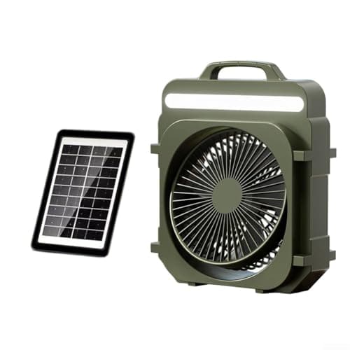 Portable Camping Fan Solar Powered Lightweight(Green)