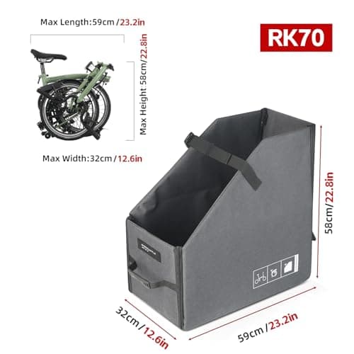 Rhinowalk Folding Bike Storage Box for Brompton Folding Bicycle Foldable Car Trunk Organizer Case for Bike Transportation Bike Travel Bag — view 4