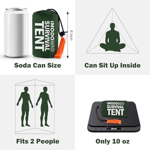 Life Emergency Tent Survival Shelter, 2 Person Mylar Tube Tent — view 3