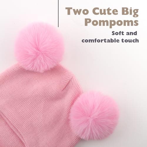 DRESHOW Kids Winter Warm Hat Scarf Baby Earflap Beanies Hood Pom Pom Toddler Hat Windproof Balaclava Kids 1-6 Years — view 5
