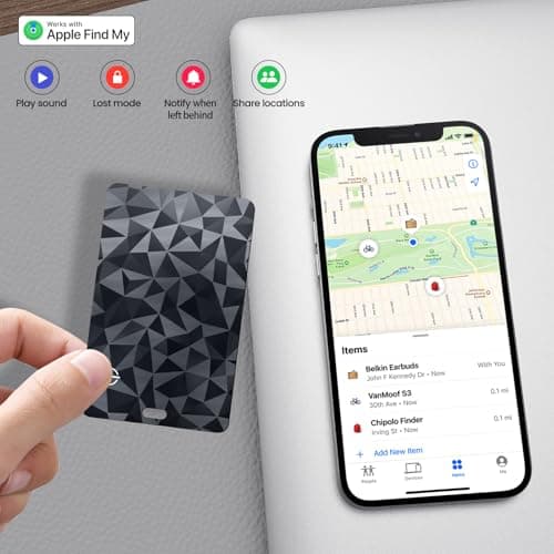 Ucard Wallet Tracker Card, Thin Bluetooth Tracker, Works with Apple Find My (iOS Only), Rechargeable, Wallet Finder and Item Locator for Wallet, Luggage Tags and More (Diamond Shimmer) — view 3