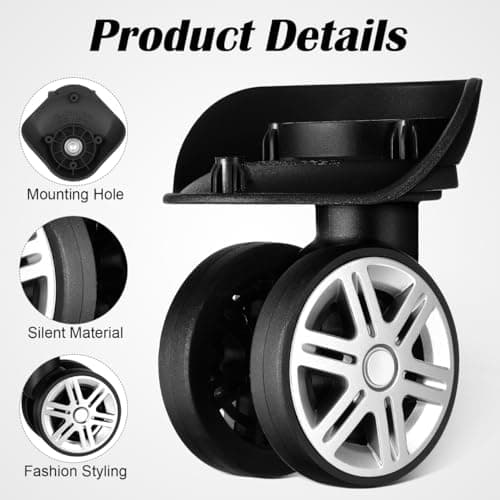 DOITOOL Replacement Suitcase Wheels Set 4Pcs Heavy Duty Luggage Casters with 360 Swivel for Universal Suitcase Wheel Accessories — view 4